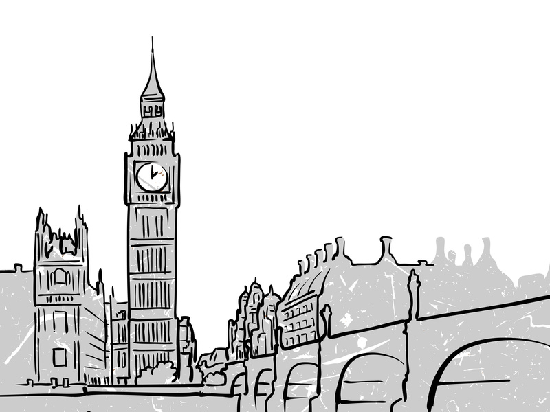 London, United Kingdom famous Travel Sketch